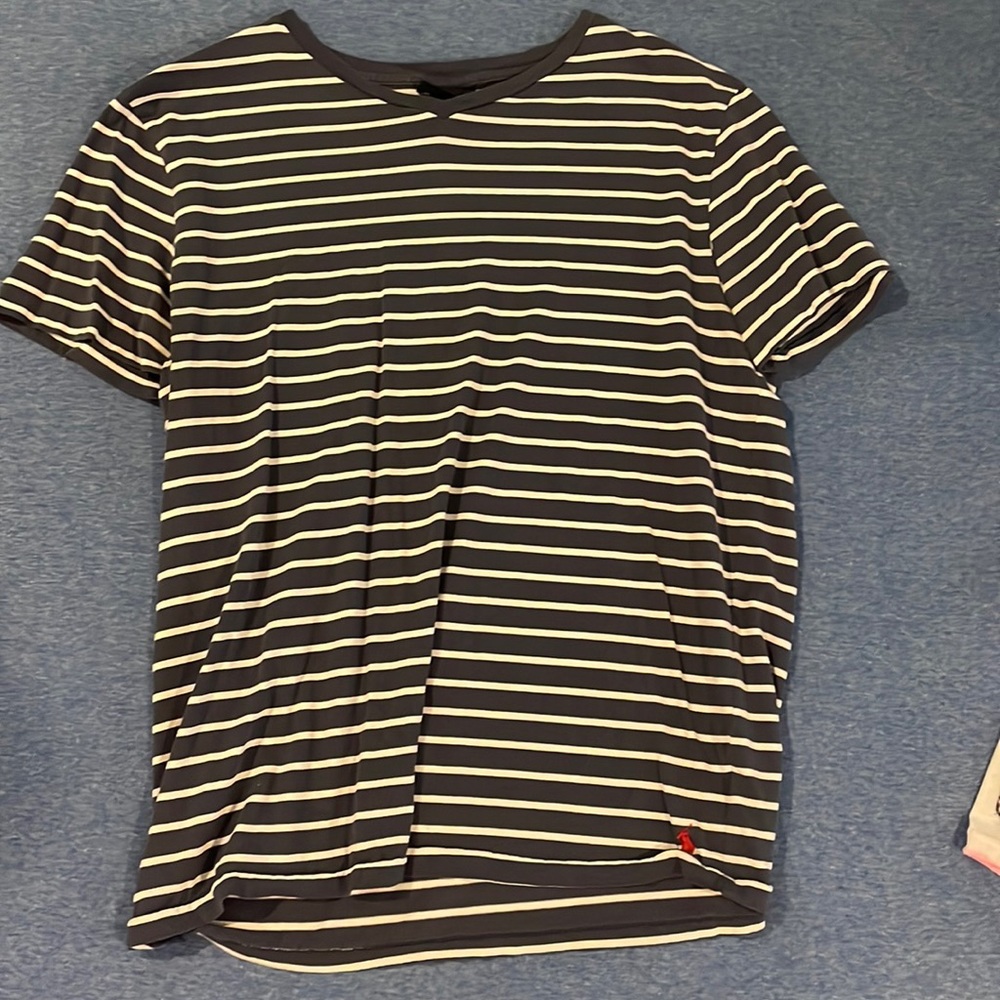 Polo navy blue & white striped tee